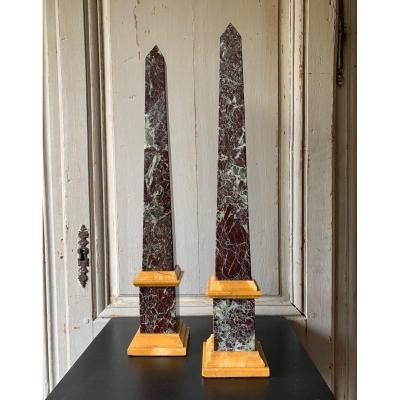 Pair Of Marble Obelisks