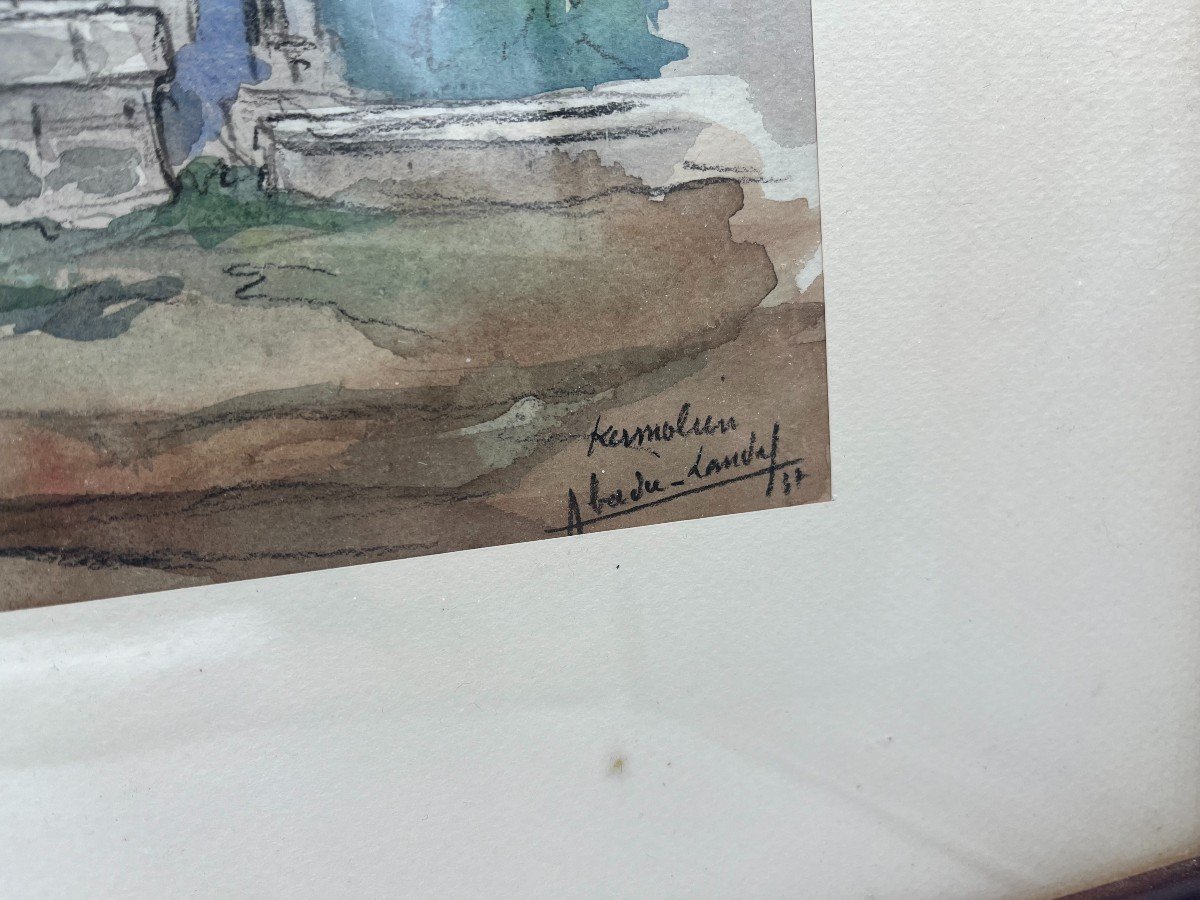Pierre Abadie Landel (1896-1972) Watercolor On Paper -photo-2