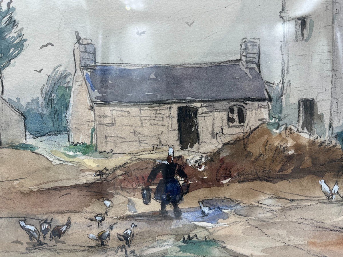Pierre Abadie Landel (1896-1972) Watercolor On Paper -photo-3