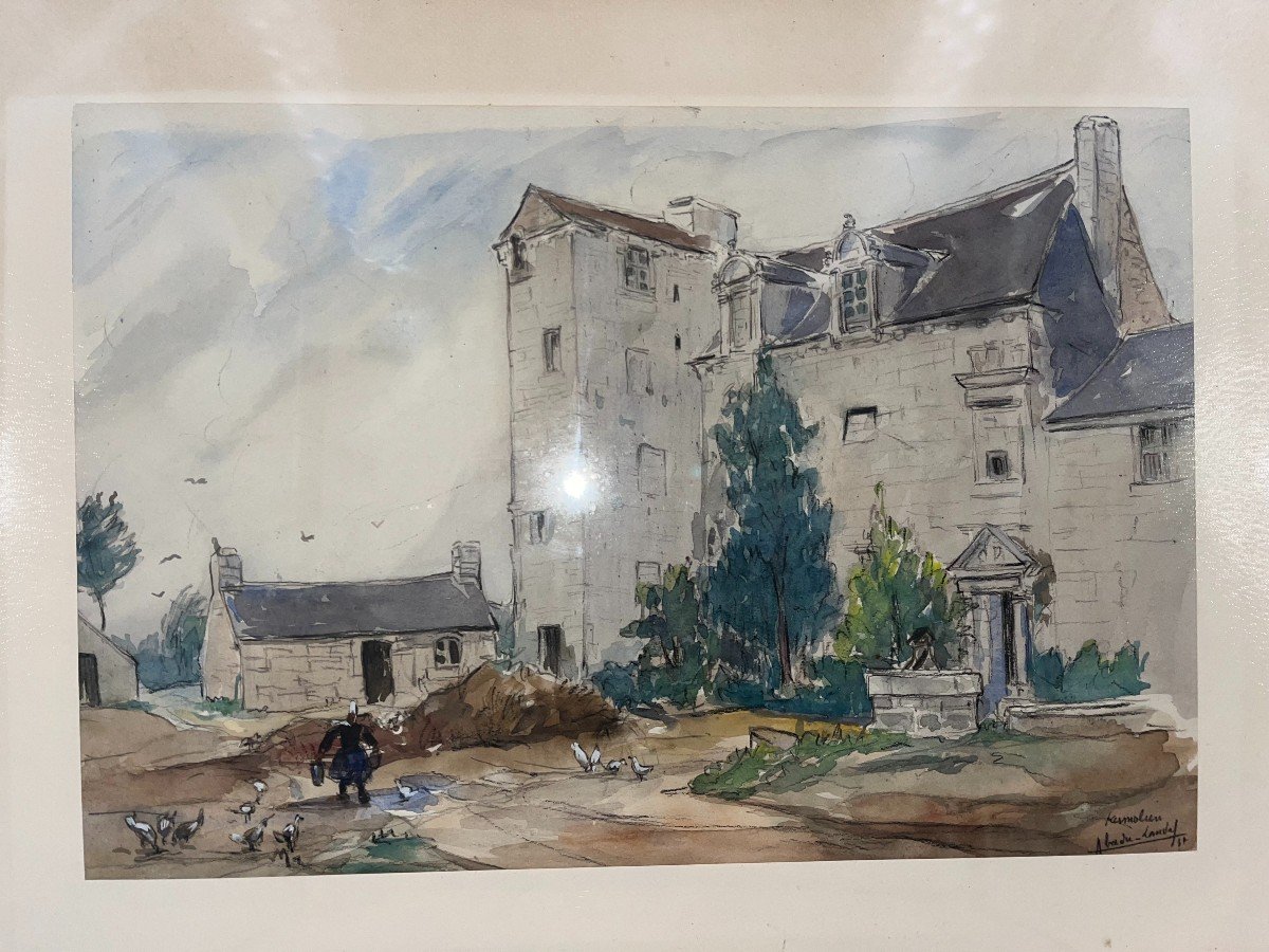 Pierre Abadie Landel (1896-1972) Watercolor On Paper -photo-4