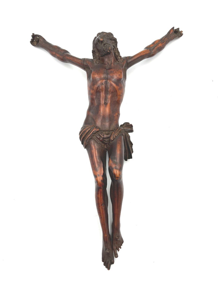 Rare Christ En Buis Du XVIIeme Siècle. 