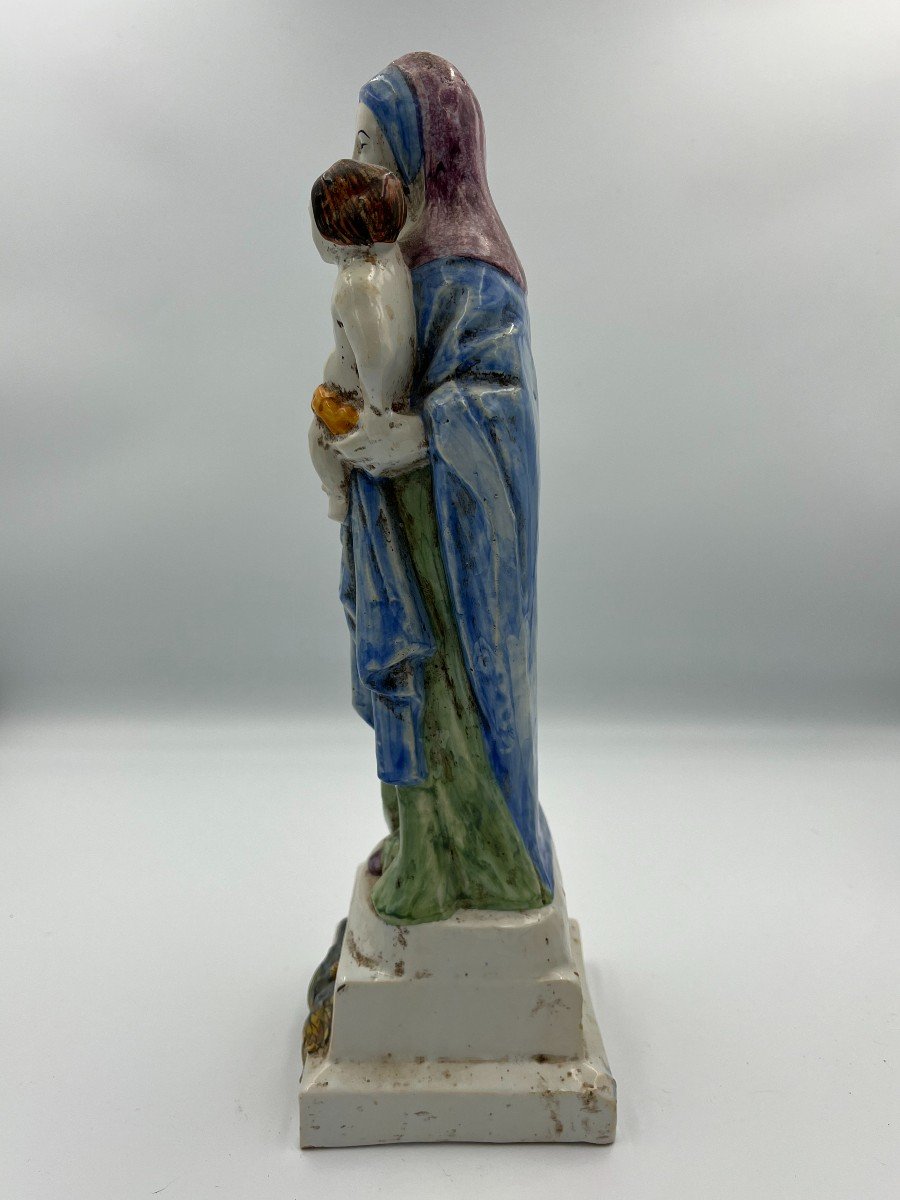 Virgin And Child In Earthenware "malicorne"-photo-1