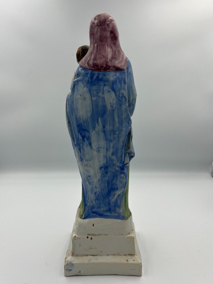 Virgin And Child In Earthenware "malicorne"-photo-2