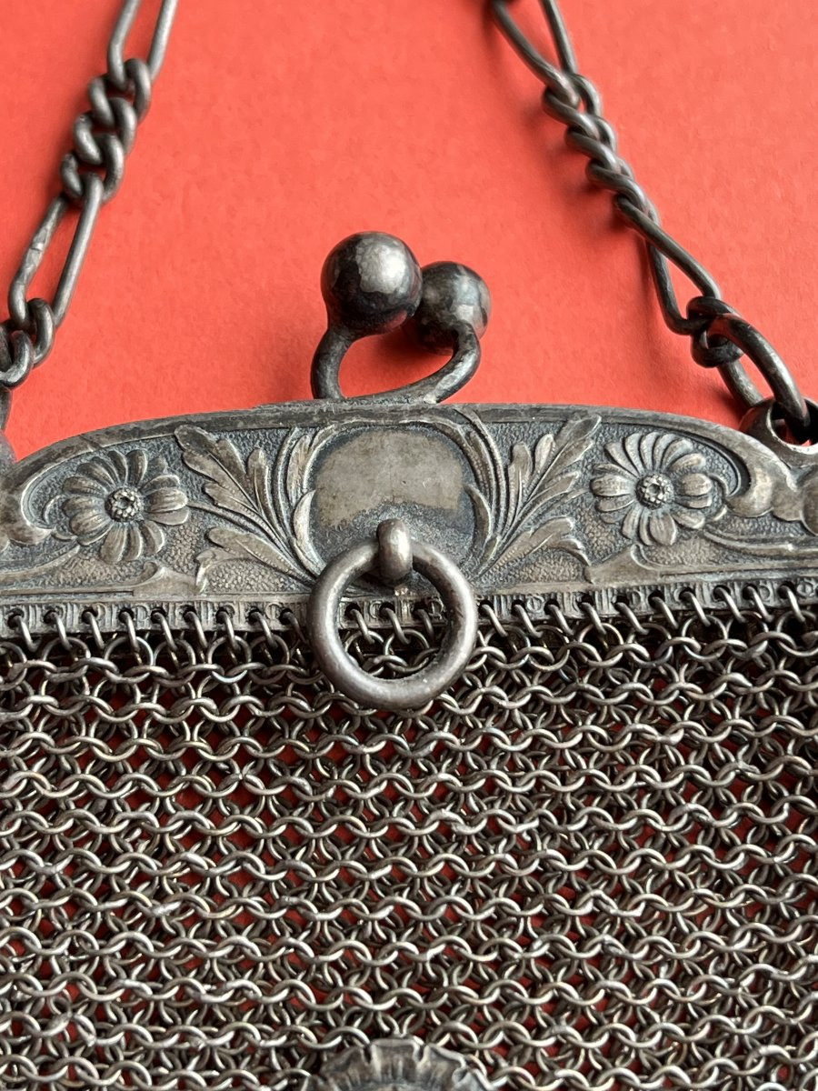 19th Century Solid Silver Purse -photo-2