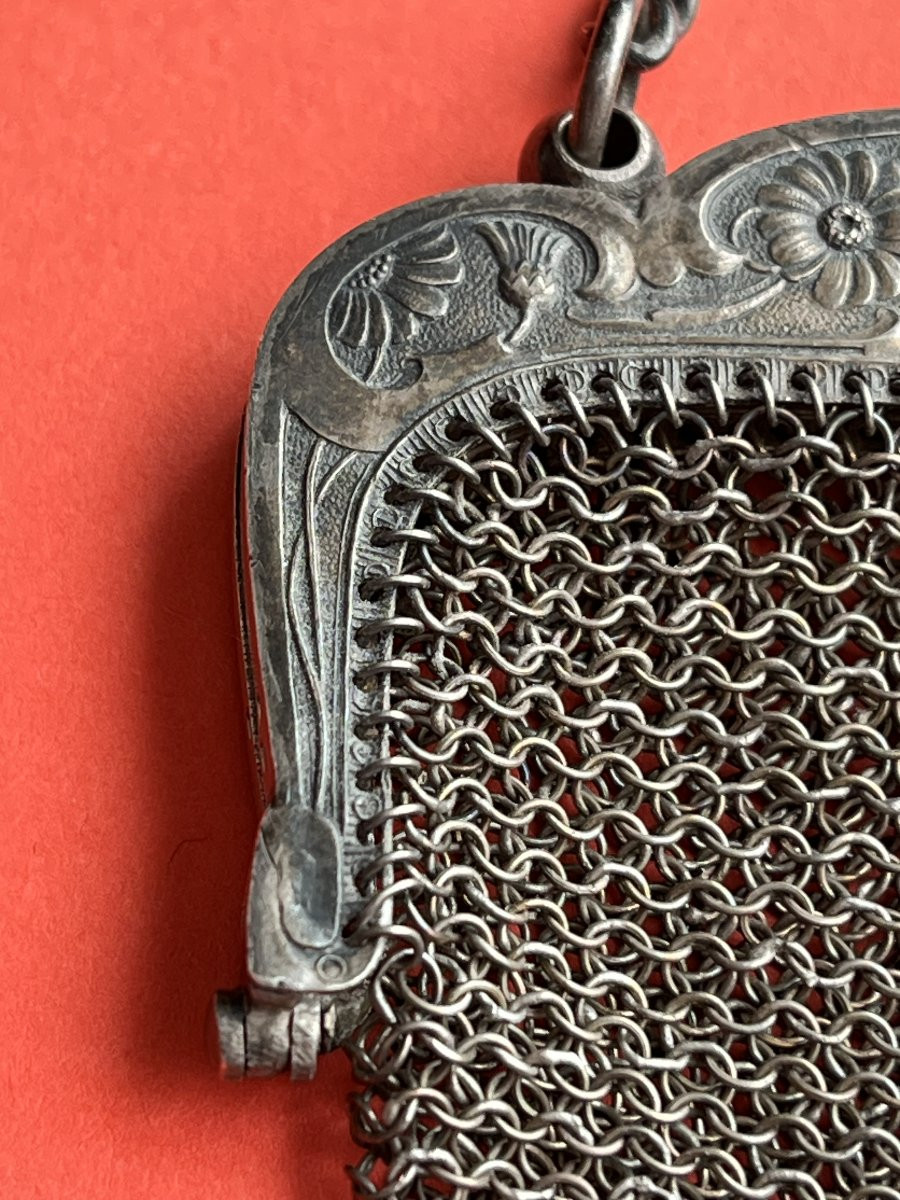 19th Century Solid Silver Purse -photo-3