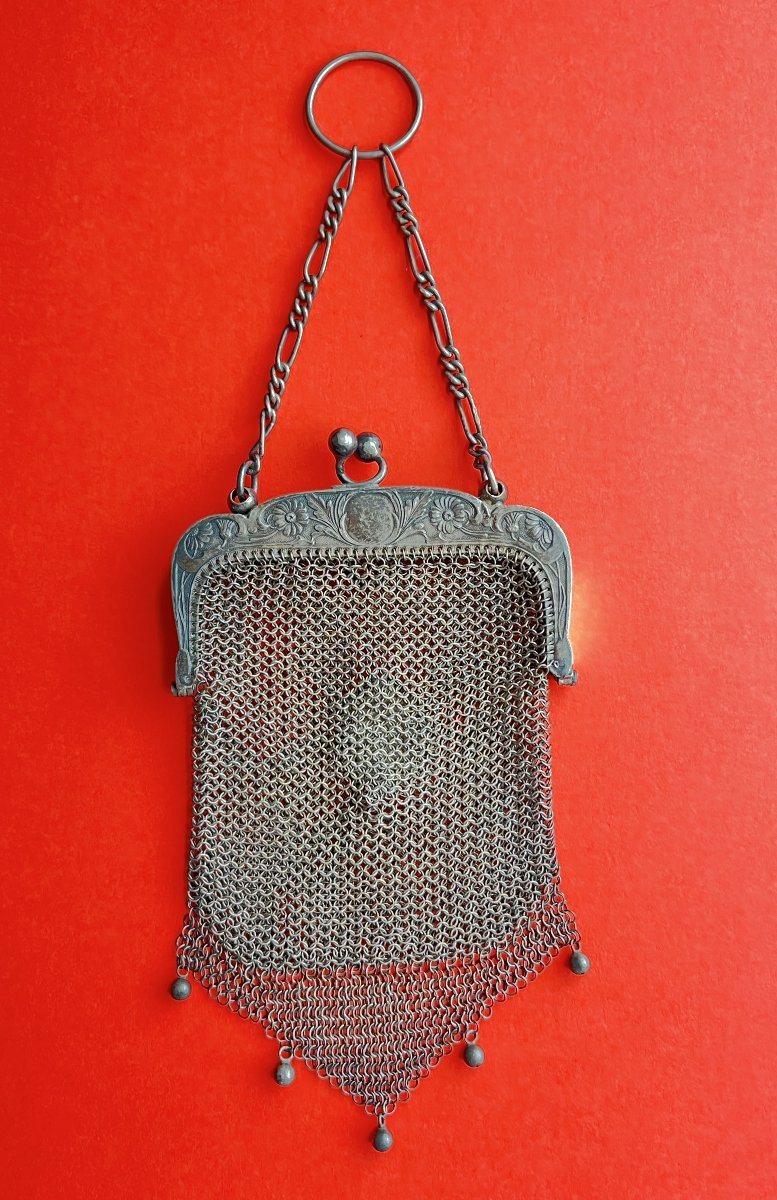 19th Century Solid Silver Purse -photo-2