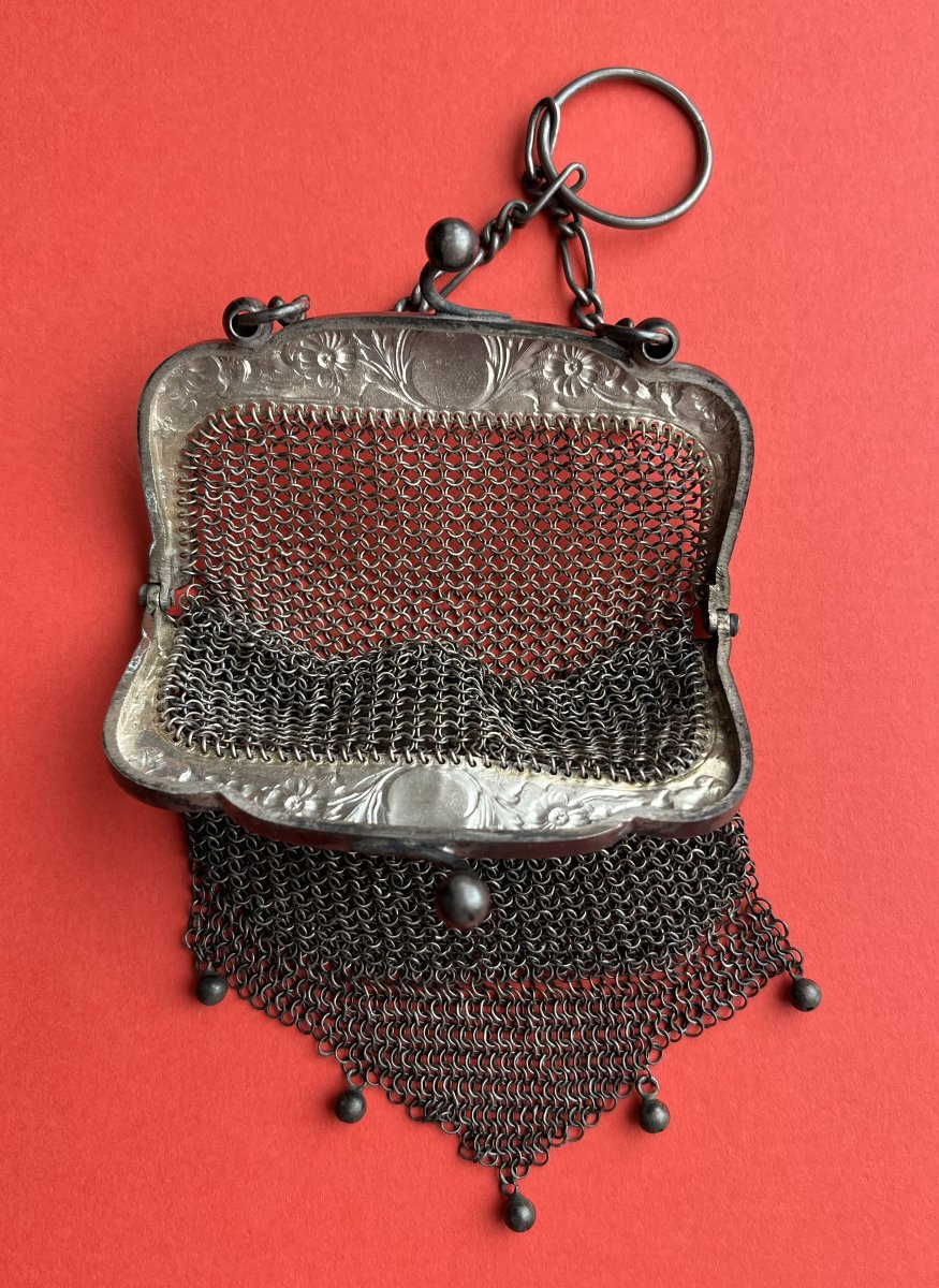 19th Century Solid Silver Purse -photo-3
