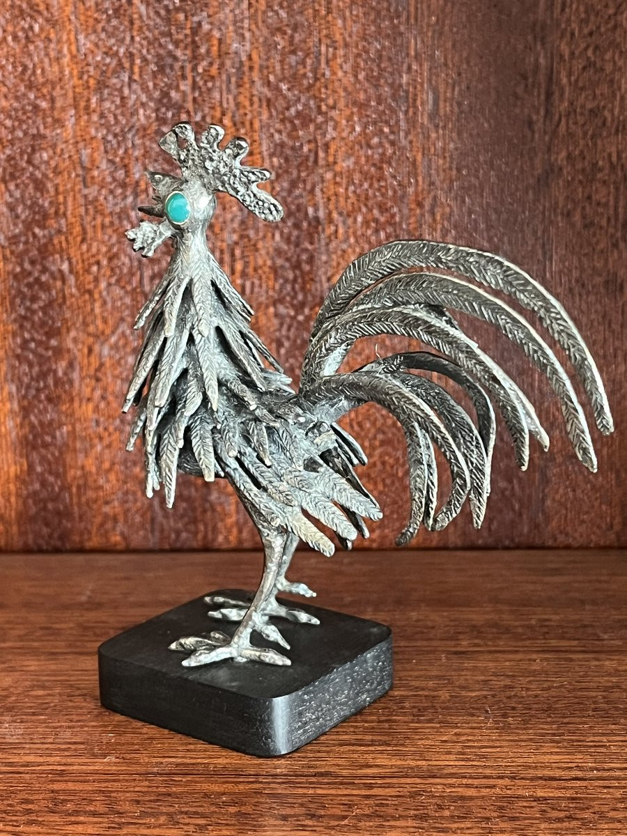 Pierre Toulhoat (1923-2014) sujet  coq en argent -photo-2