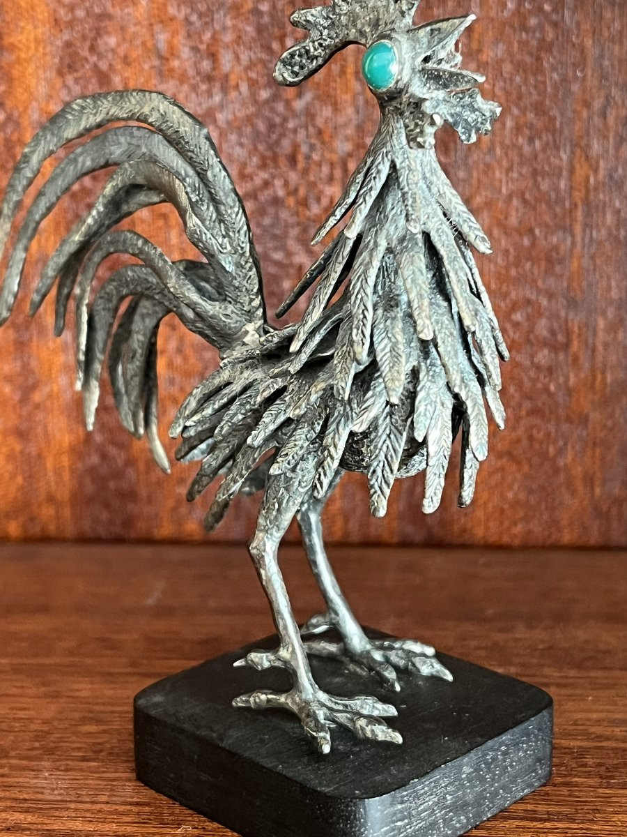 Pierre Toulhoat (1923-2014) sujet  coq en argent -photo-1
