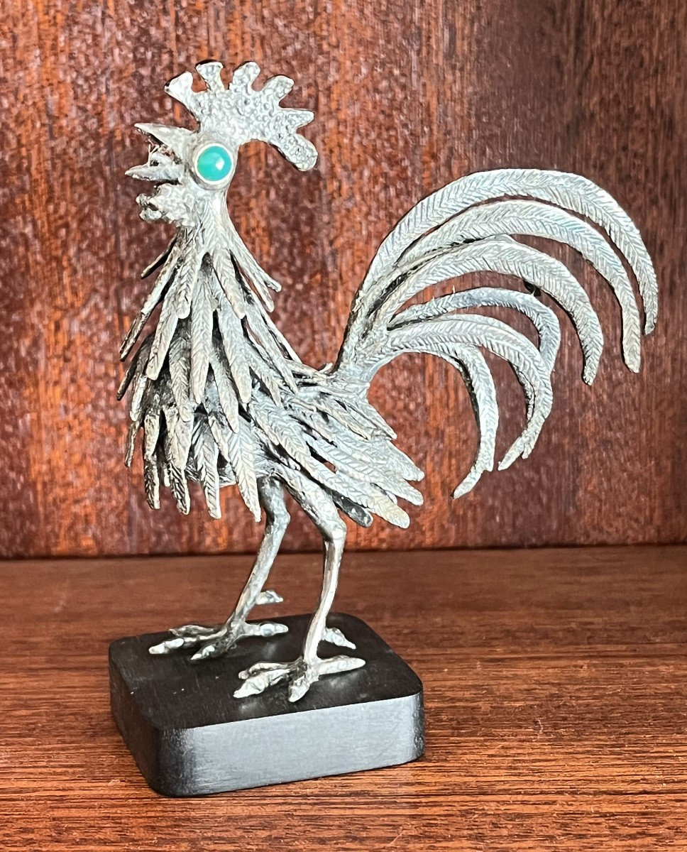 Pierre Toulhoat (1923-2014) sujet  coq en argent 