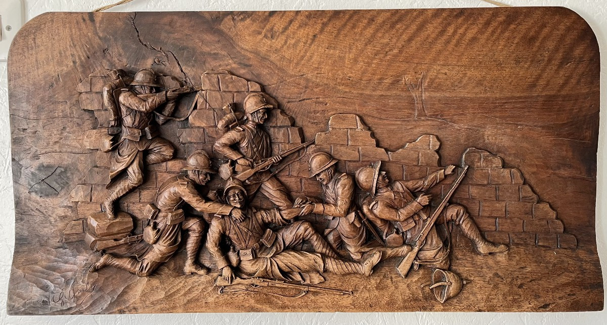 Carved Wooden Bas-relief