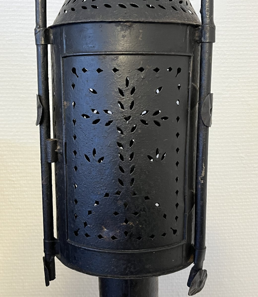 "Lanterne de procession XIXe en tôle "-photo-2