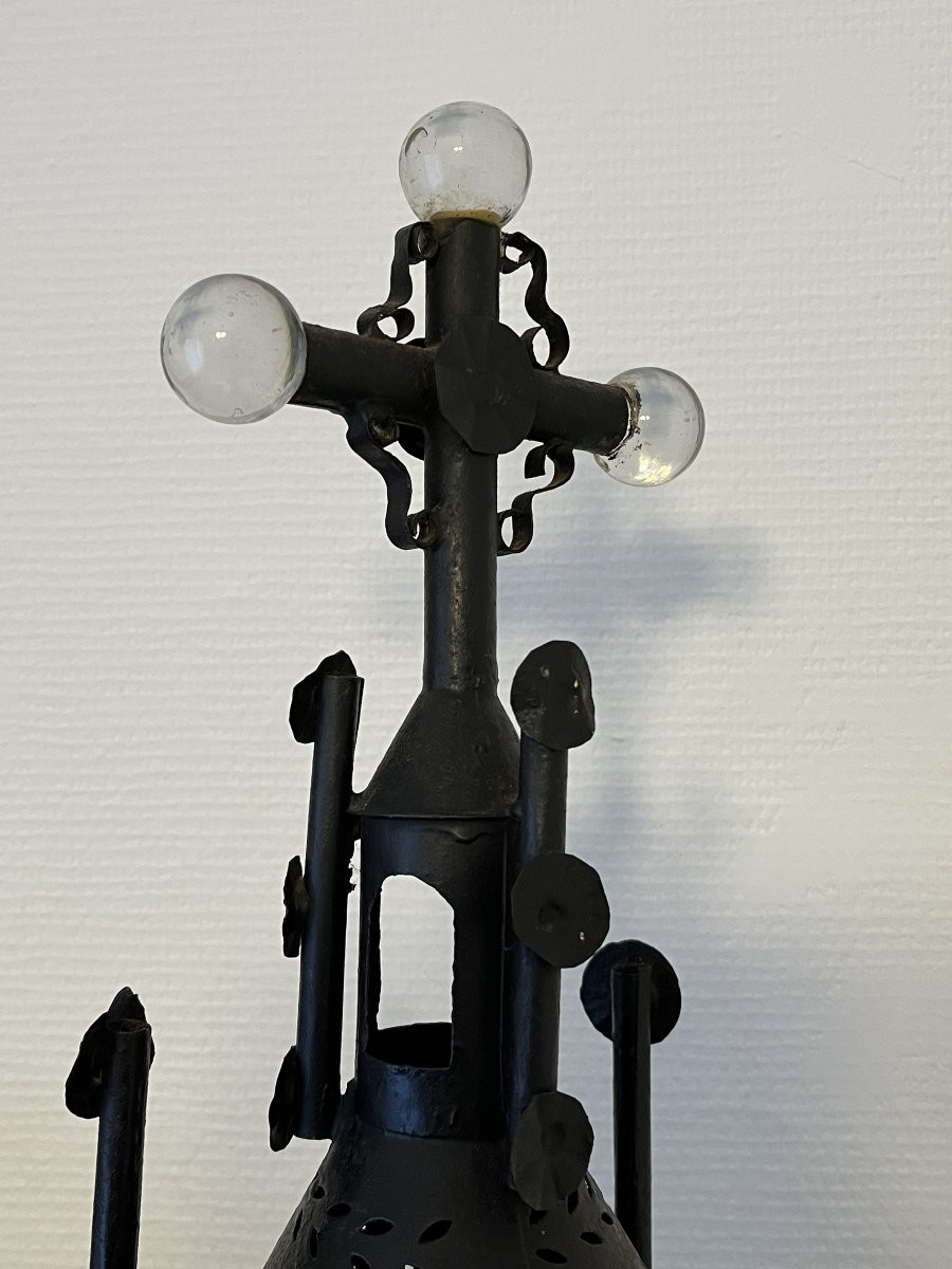 "Lanterne de procession XIXe en tôle "-photo-1