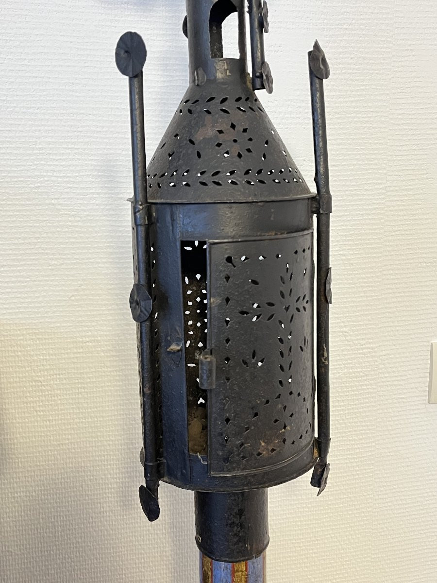 "Lanterne de procession XIXe en tôle "-photo-2