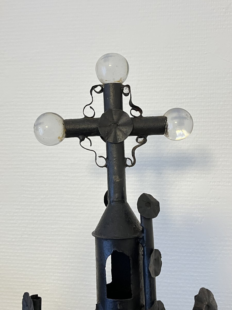 "Lanterne de procession XIXe en tôle "-photo-3