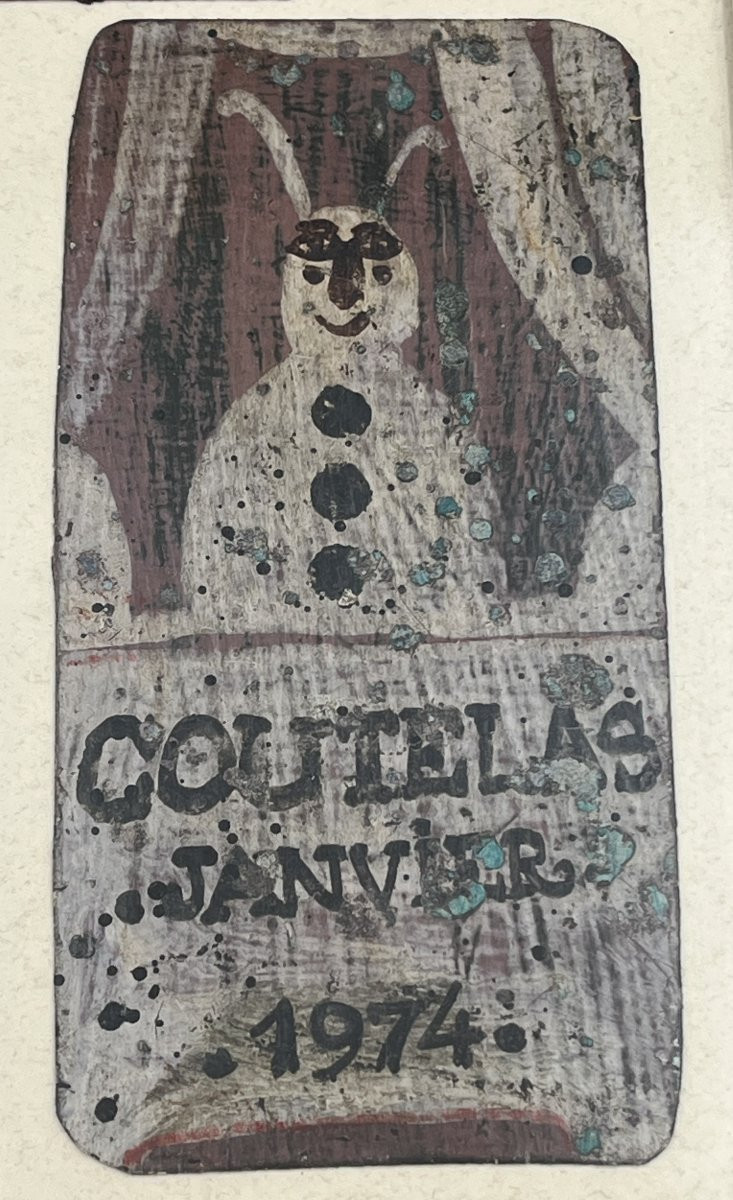 Robert Coutelas (1930-1985) – Deux cartes/plaques peintes datées 1974-photo-2