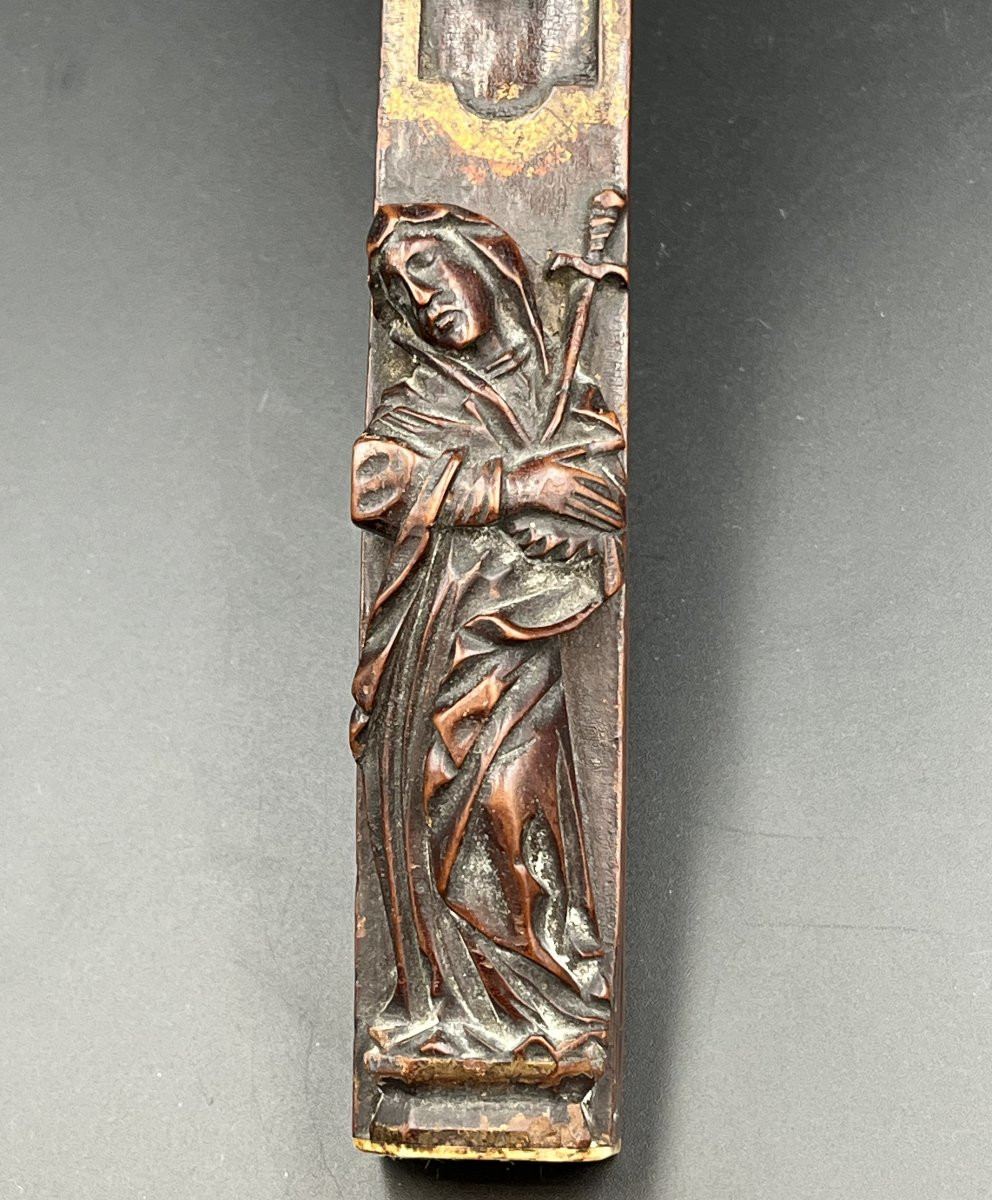 Croix pectorale reliquaire en bois sculpté – XVIIIe siècle-photo-4