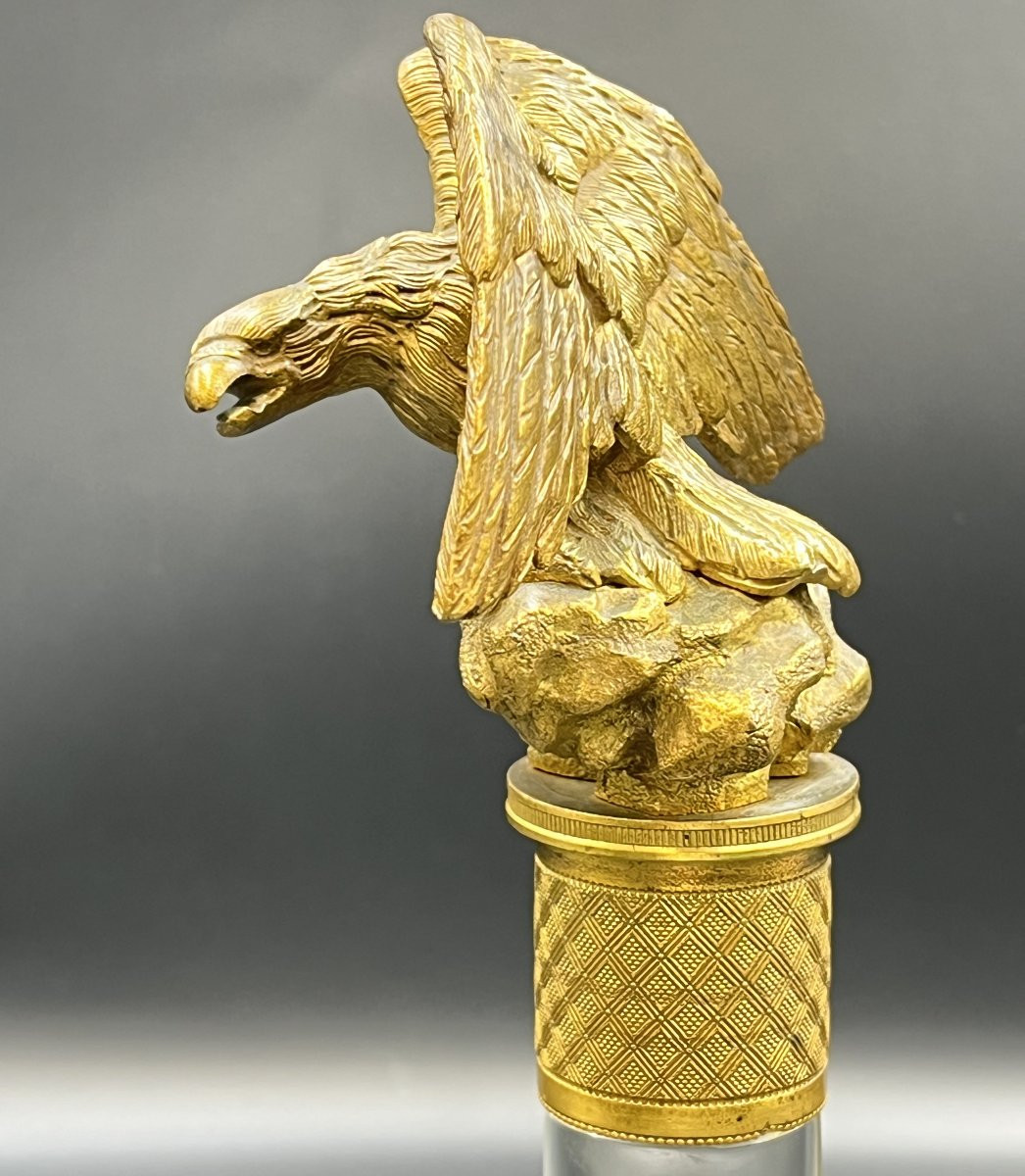 Empire Cut Crystal And Gilt Bronze Watch Case With Imperial Eagle-photo-3