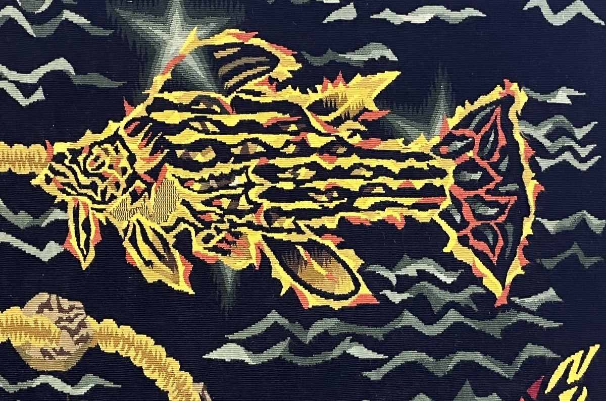 Exceptional Aubusson Tapestry – Jean Lurçat – “poisson” – Atelier Simone André -photo-2