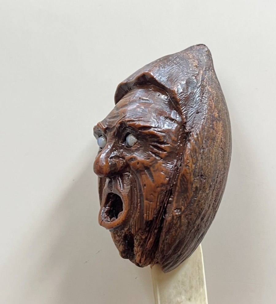 Rare Letter Opener With A Carved Corozo Handle—late 19th Century-photo-3