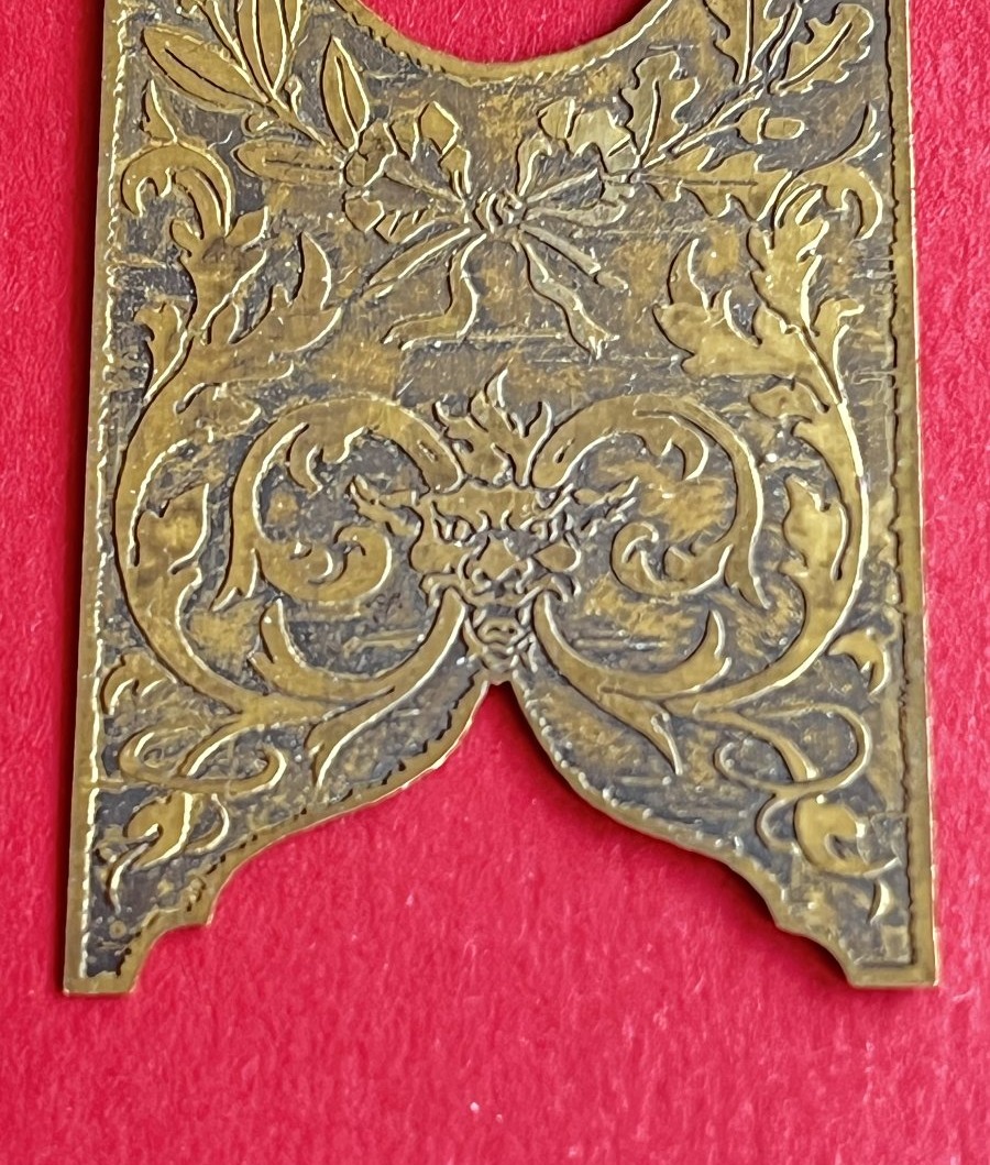 Masonic Brass Bookmark – Paris Chamber – Grand Orient Of France – 19th / Early 20th Century-photo-1