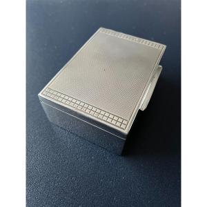 Cigarette Or Cigarillo Box In Solid Silver And Mahogany 