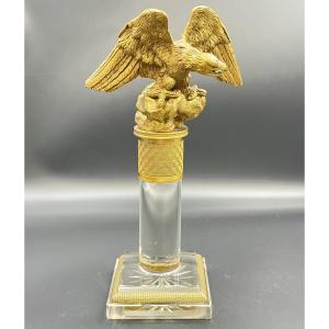 Empire Cut Crystal And Gilt Bronze Watch Case With Imperial Eagle