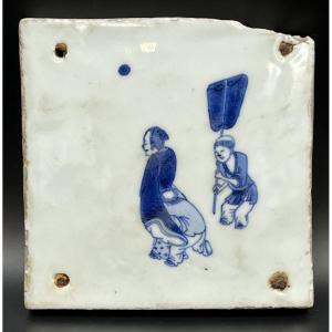 carreau de Delft à décor de chinoiserie – Hollande, vers 1700