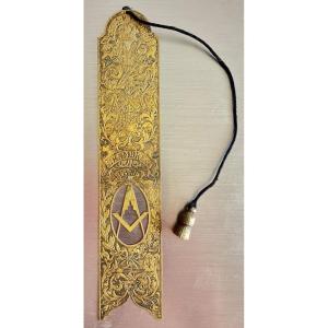 Masonic Brass Bookmark – Paris Chamber – Grand Orient Of France – 19th / Early 20th Century