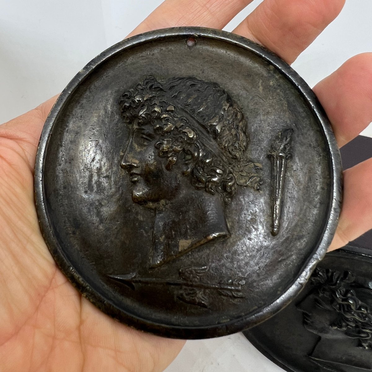 Paire De Basrelief En Bronze Du  Italie Fin Du XVIII Sec-photo-3