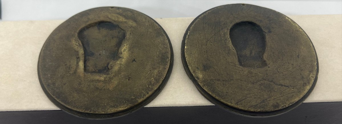 Paire De Basrelief En Bronze Du  Italie Fin Du XVIII Sec-photo-3