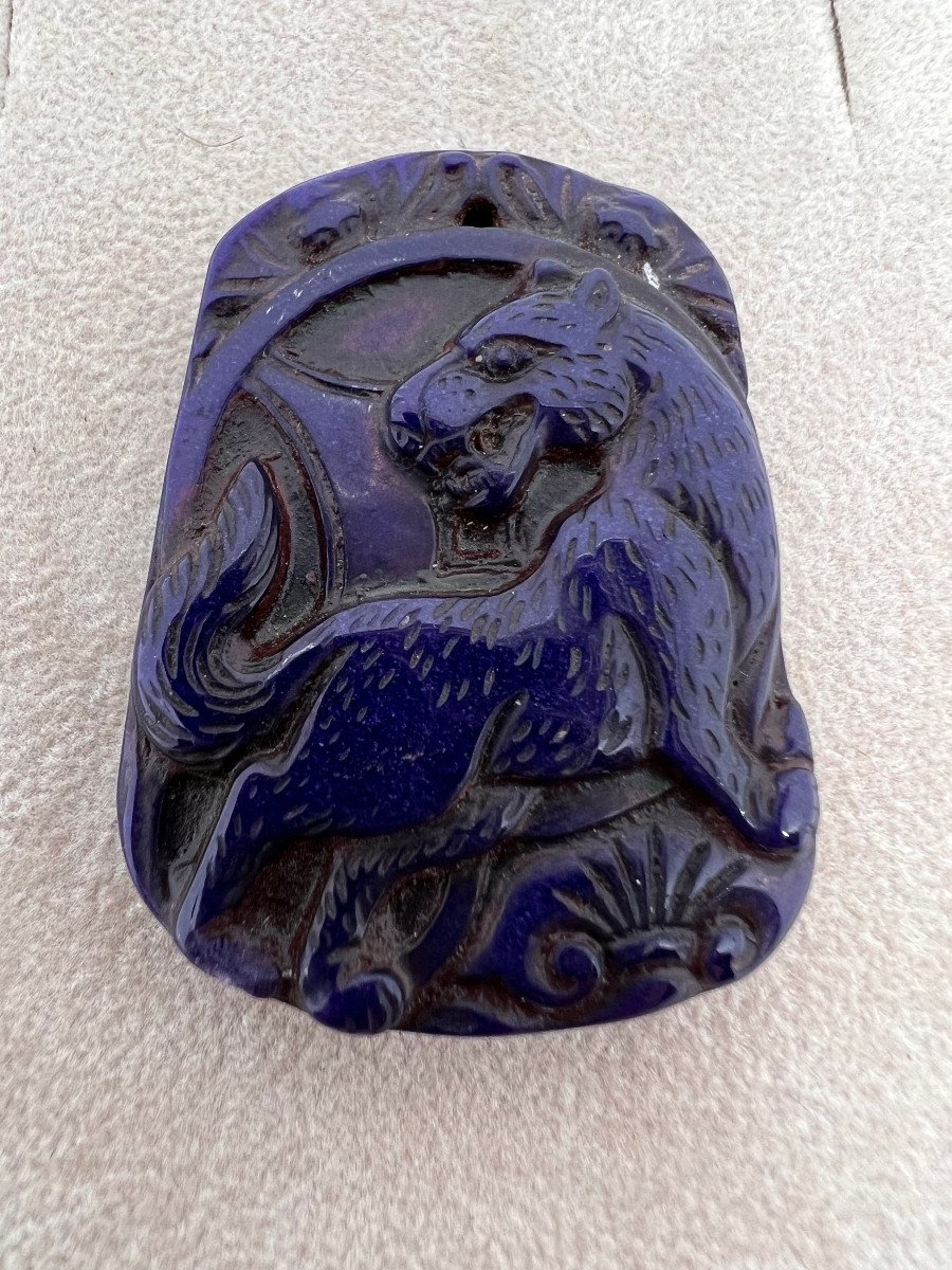 Pendant In Chinese Lapis Republican Period Of The XX Sec.-photo-2