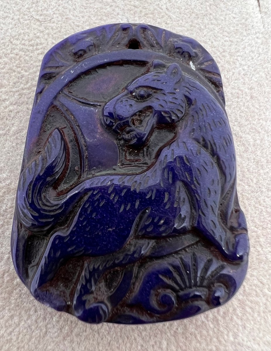 Pendant In Chinese Lapis Republican Period Of The XX Sec.