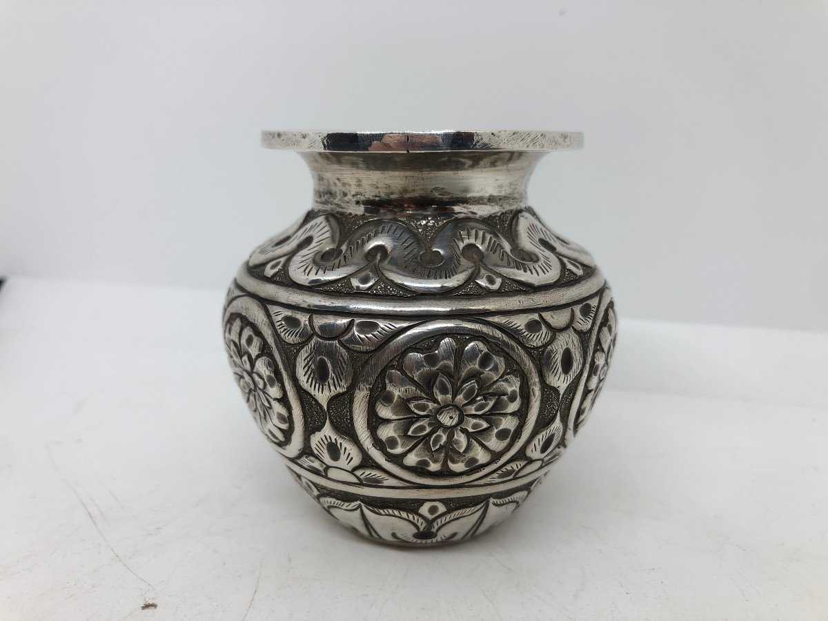 Petite Vase En Argent Travaille Moyen Orient XX  Sec-photo-2