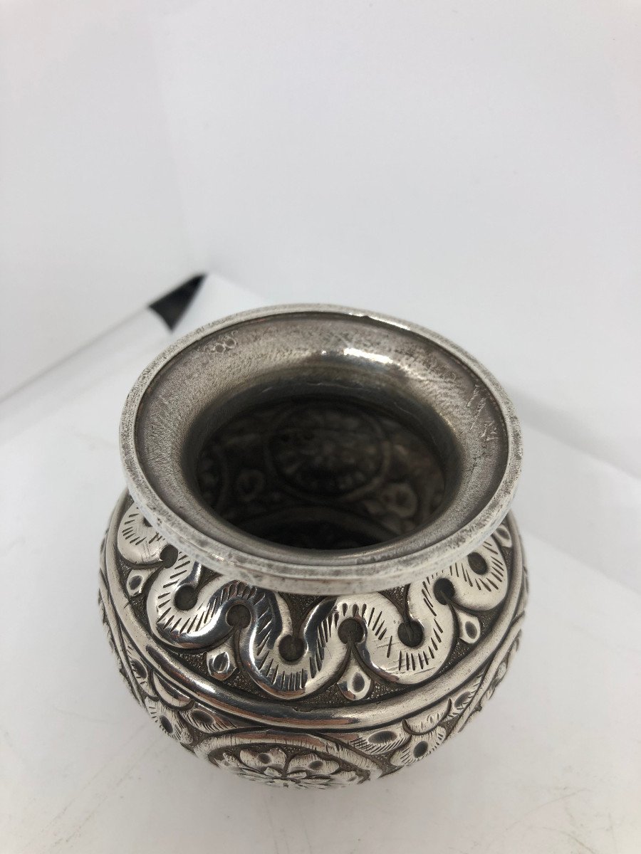 Petite Vase En Argent Travaille Moyen Orient XX  Sec-photo-1