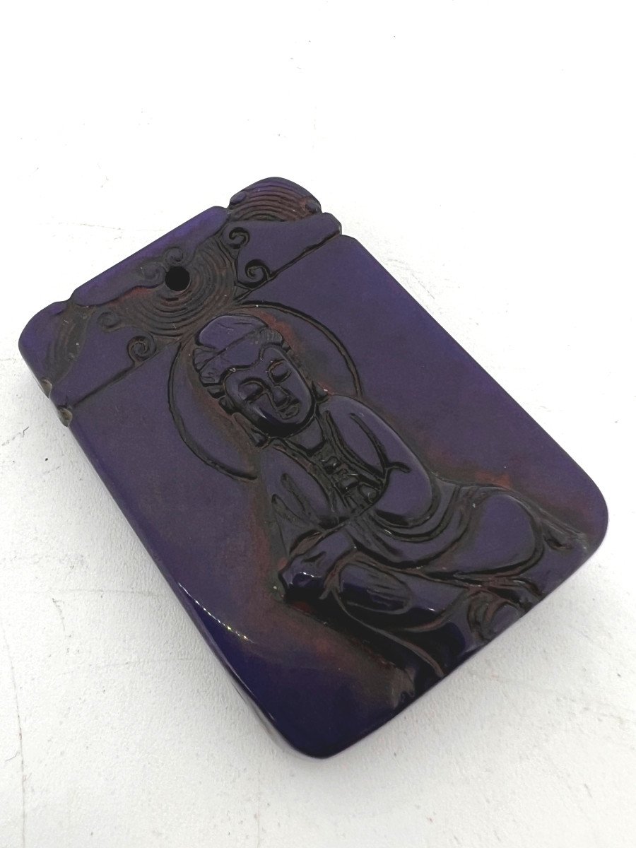 Chinese Lapis Pendant From The XX Sec.-photo-2