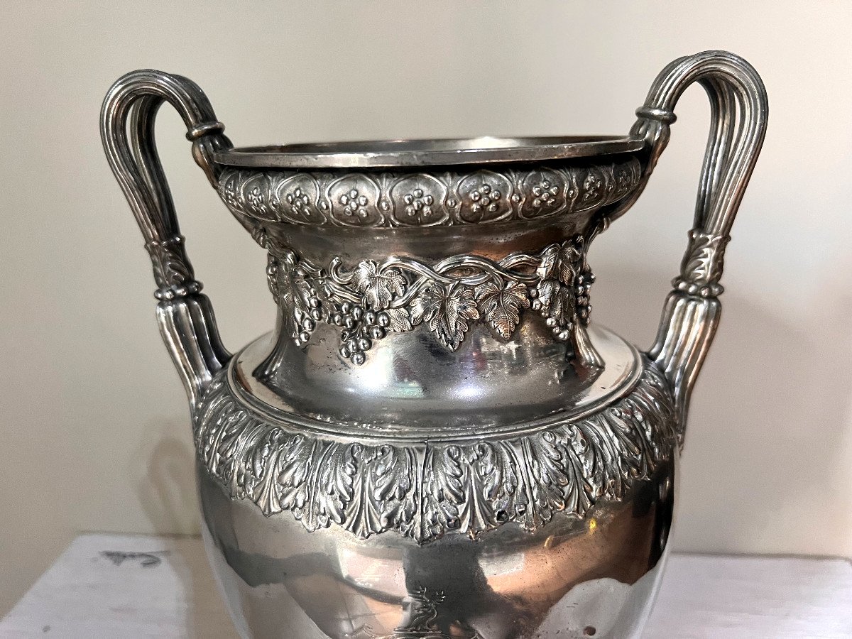 Vase En Bronze Argentè Du XIX Sec -photo-4