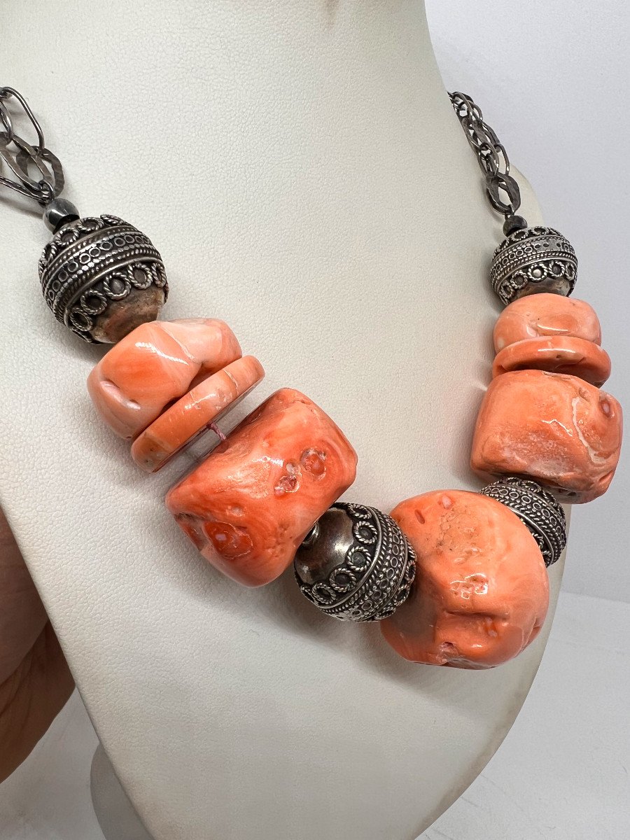 North Africa Sterling Silver And Coral-photo-3