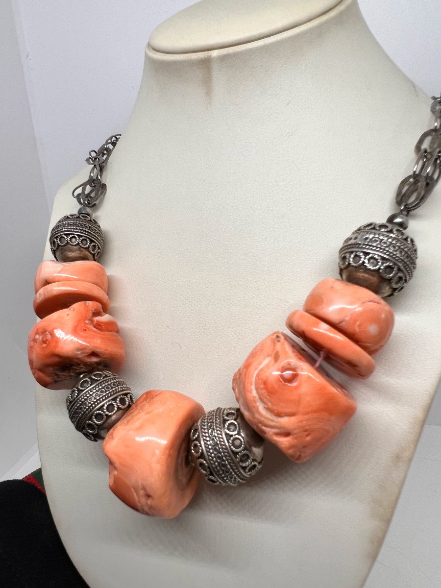North Africa Sterling Silver And Coral-photo-4
