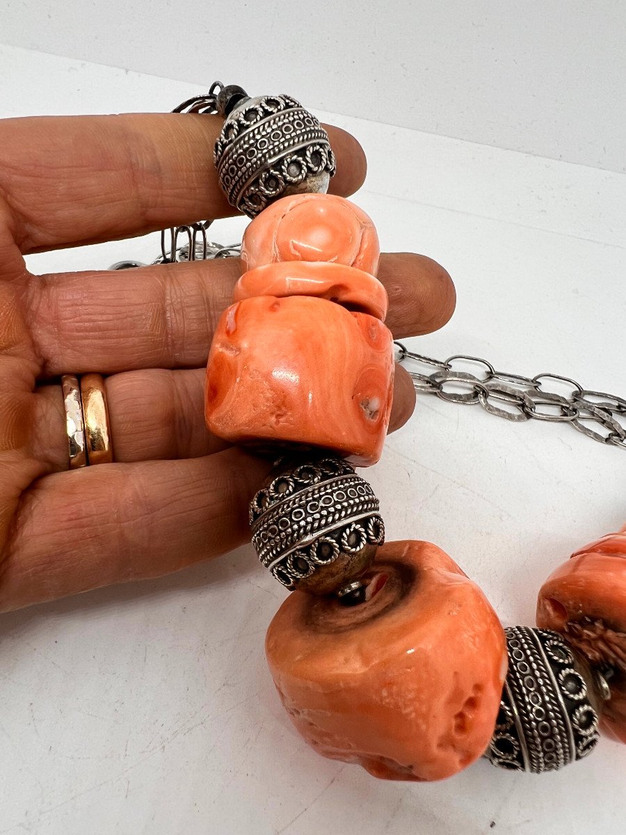 North Africa Sterling Silver And Coral-photo-3