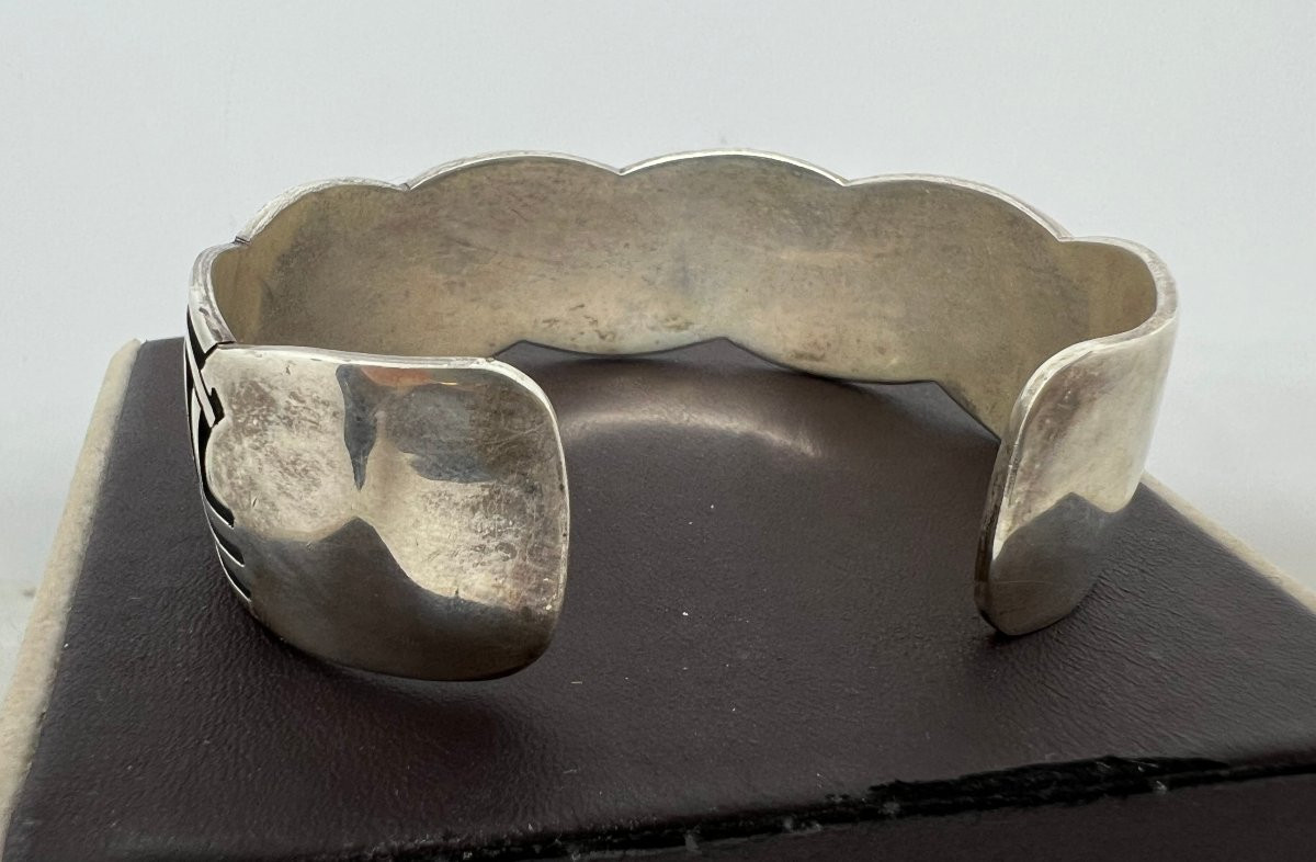 Bracelet rigide en argent massif-photo-1
