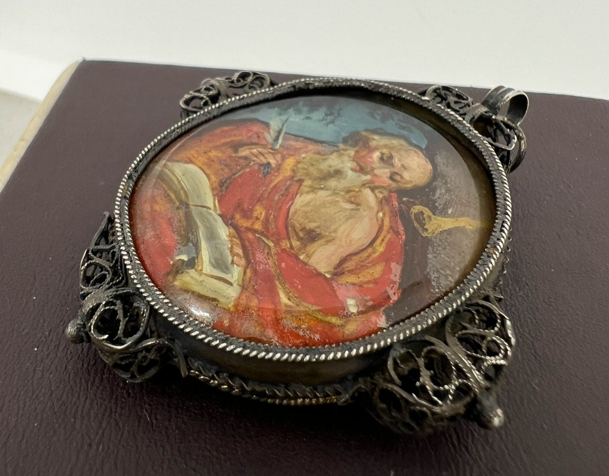 Pendentif reliquaire XVIII sec-photo-3