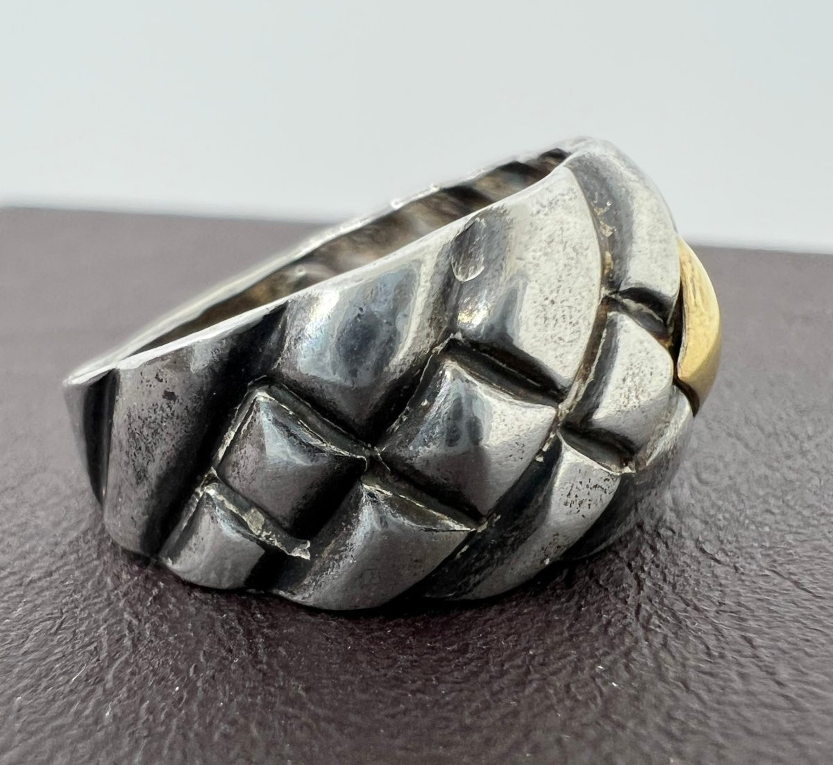 Italy XX Sec Sterling Silver And 18k T Yellow Gold-photo-3