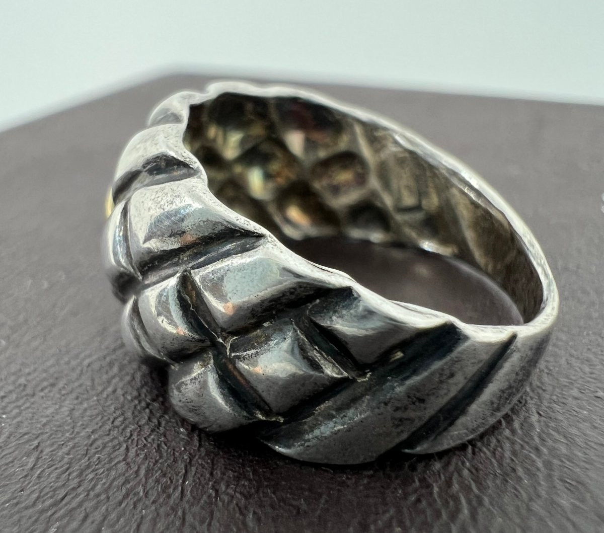 Italy XX Sec Sterling Silver And 18k T Yellow Gold-photo-4