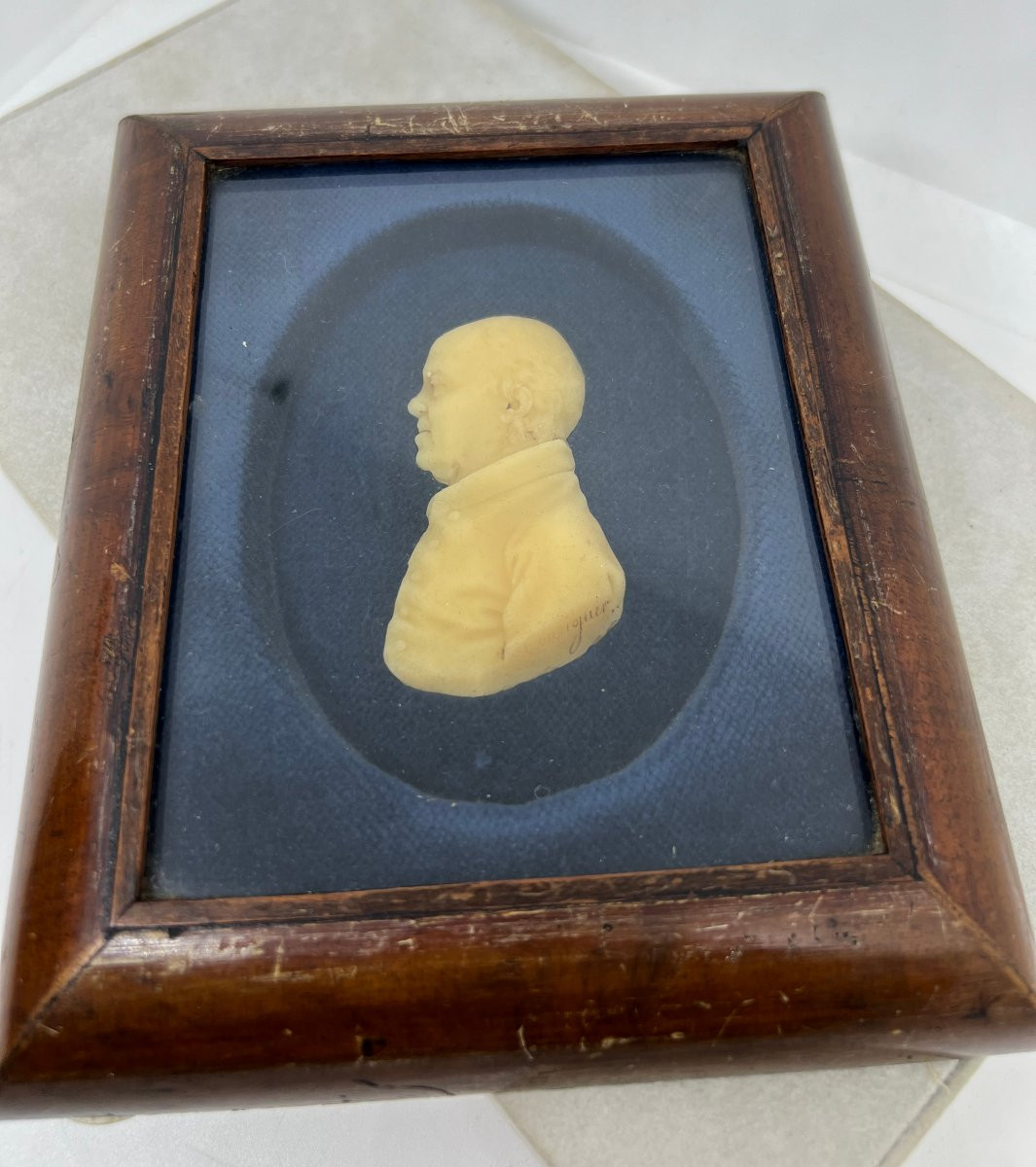 Profile homme en cire XIX sec.-photo-1