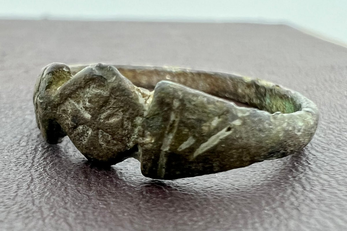 Bague Medieval en bronze XV sec-photo-2