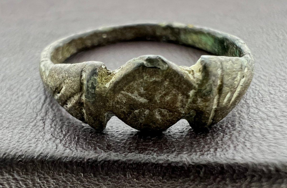 Bague Medieval en bronze XV sec-photo-4