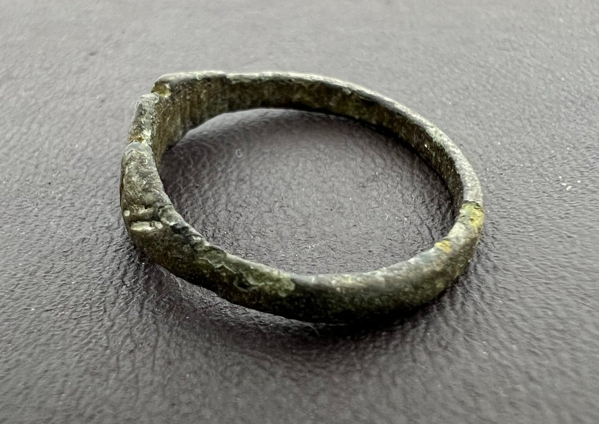 Bague Medieval en bronze XV sec-photo-3