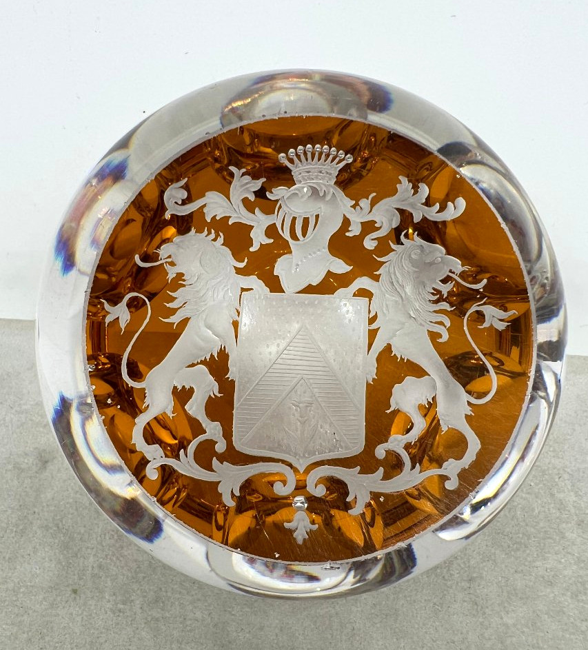Presse papier en cristal fin du XIX sec
