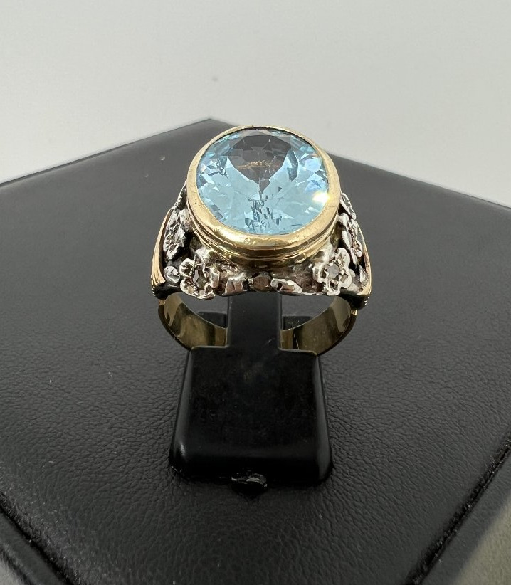 9-karat Gold Ring With Aquamarine-photo-2